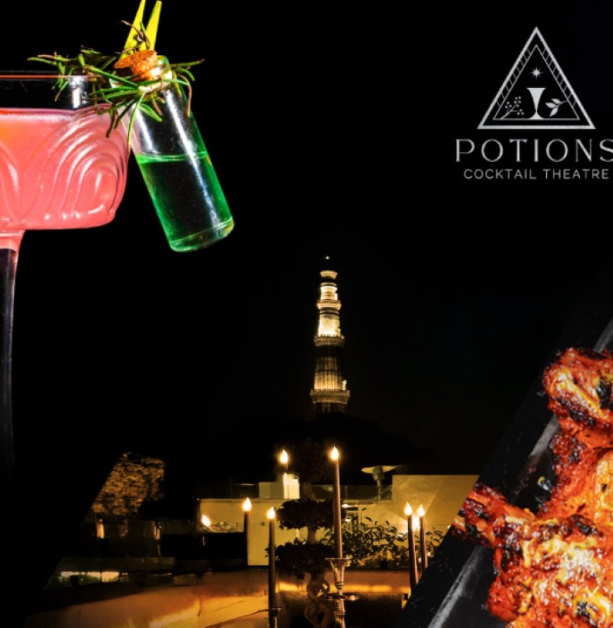 4.9 Rating – Potions Cocktail Theatre, Mehrauli – ₹2,800 approx for two (exclusive of taxes) – Immersive Experiential Bar with Theatrical Cocktails, Molecular Mixology & Nightlife Vibes in South Delhi